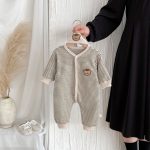 【66-90】カバーオール ベビー くま ボーダー - 画像 (3)