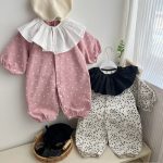 【66-90】オールインワン ベビー フリル襟 ドット - 画像 (7)