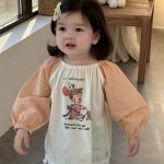 【73-100】ブラウス ベビー 長袖 カートゥーン プリント - 画像 (6)