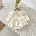 【66-100】ロンパース ベビー レース 刺繡 - 画像 (5)