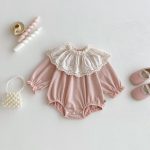 【66-100】ロンパース ベビー フリル襟 お出かけに - 画像 (2)