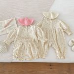 【66-100】カバーオールorセットアップ ベビー 小花柄 おしゃれ - 画像 (7)