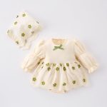 【66-100】ロンパー ベビー 刺繡 プリンセス風 - 画像 (2)