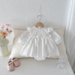 【66-90】ロンパースワンピ ベビー プリンセス フリル - 画像 (6)