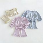 【80-130】セットアップ 女の子 ニット フリル スウィート - 画像 (3)