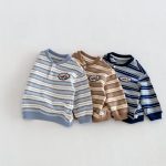 【80-130】長袖Tシャツ 男の子 ボーダー ワッペン - 画像 (5)