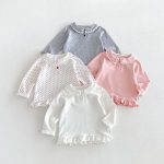【80-130】長袖トップス 女の子 丸襟 フリル かわいい - 画像 (2)
