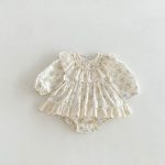 【66-90】ロンパース ベビー 韓国風 プリンセス 小花柄 - 画像 (6)