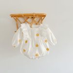 【66-100】ロンパース ベビー デイジー 刺繍 - 画像 (9)