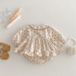 【66-90】ロンパース ベビー 小花柄 シンプル - 画像 (6)
