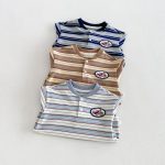 【80-130】長袖Tシャツ 男の子 ボーダー ワッペン - 画像 (6)