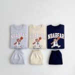 【80-130】セットアップ キッズ バスケットボール クマ
