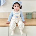 【73-100】サロペットorシャツ ベビー 可愛い ベージュ - 画像 (3)