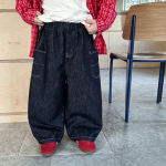 【90-160】パンツ 男の子 デニム 無地 シンプル