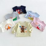 【80-130】長袖Tシャツ キッズ服 カートゥーン プリント - 画像 (3)