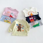 【80-130】長袖Tシャツ キッズ服 カートゥーン プリント - 画像 (6)