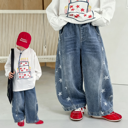 【90-160】パンツ 男の子 デニム 切り替え トレンド