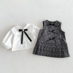 【80-130】シャツorワンピース 女の子 フリル エレガント