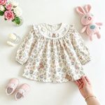 【66-110】ロンパースorワンピース ベビー 花柄 かわいい - 画像 (4)