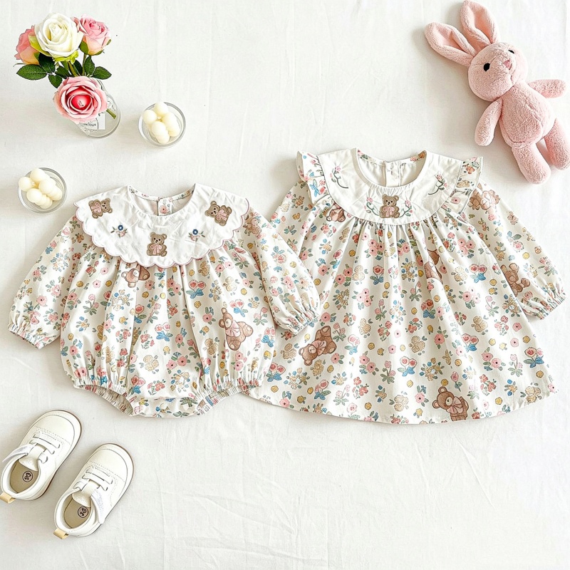 1064562581526-8.jpg 【66-110】ロンパースorワンピース ベビー 花柄 かわいい - 画像 (1)
