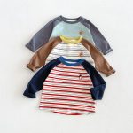 【80-130】長袖Tシャツ 男の子 ラグラン ボーダー柄 - 画像 (3)