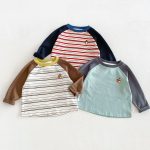 【80-130】長袖Tシャツ 男の子 ラグラン ボーダー柄