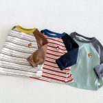 【80-130】長袖Tシャツ 男の子 ラグラン ボーダー柄 - 画像 (5)
