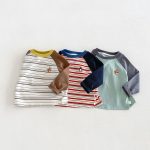【80-130】長袖Tシャツ 男の子 ラグラン ボーダー柄 - 画像 (4)