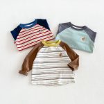 【80-130】長袖Tシャツ 男の子 ラグラン ボーダー柄 - 画像 (8)