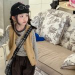 【80-130】ベスト 女の子 ニット 無地 カジュアル - 画像 (7)