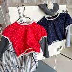 【80-130】長袖Ｔシャツ 女の子 ドット柄 レイヤード おしゃれ - 画像 (9)