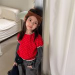 【80-130】長袖Ｔシャツ 女の子 ドット柄 レイヤード おしゃれ - 画像 (7)
