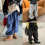 【80-130】パンツ 女の子 裏起毛 シンプル