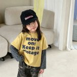 【80-130】長袖Tシャツ 女の子 レイヤード 英字 - 画像 (5)