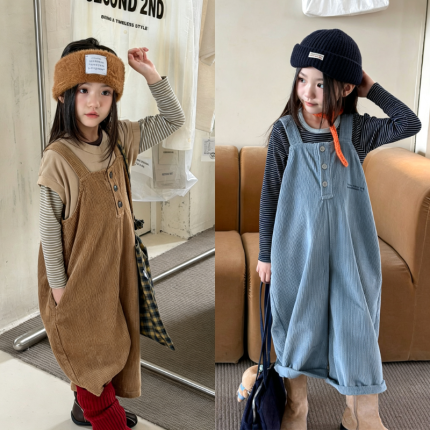 【80-130】サロペット 女の子 韓国風 合わせやすい