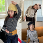 【80-130】長袖Tシャツ 女の子 ボーダー柄 合わせやすい - 画像 (2)