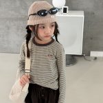 【80-130】長袖Tシャツ 女の子 ボーダー柄 合わせやすい - 画像 (3)