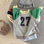【80-130】長袖Tシャツ 女の子 ラグラン 数字柄 - 画像 (14)