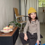 【80-130】長袖Tシャツ 女の子 ボーダー柄 着せやすい - 画像 (3)