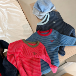 【80-130】長袖Tシャツ 女の子 ボーダー柄 トレンド - 画像 (9)