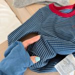 【80-130】長袖Tシャツ 女の子 ボーダー柄 トレンド - 画像 (14)