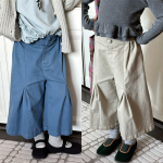 【80-130】パンツ 女の子 ベルボトム 無地 シンプル