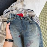 【80-130】パンツ 女の子 デニム ストリート風 - 画像 (9)