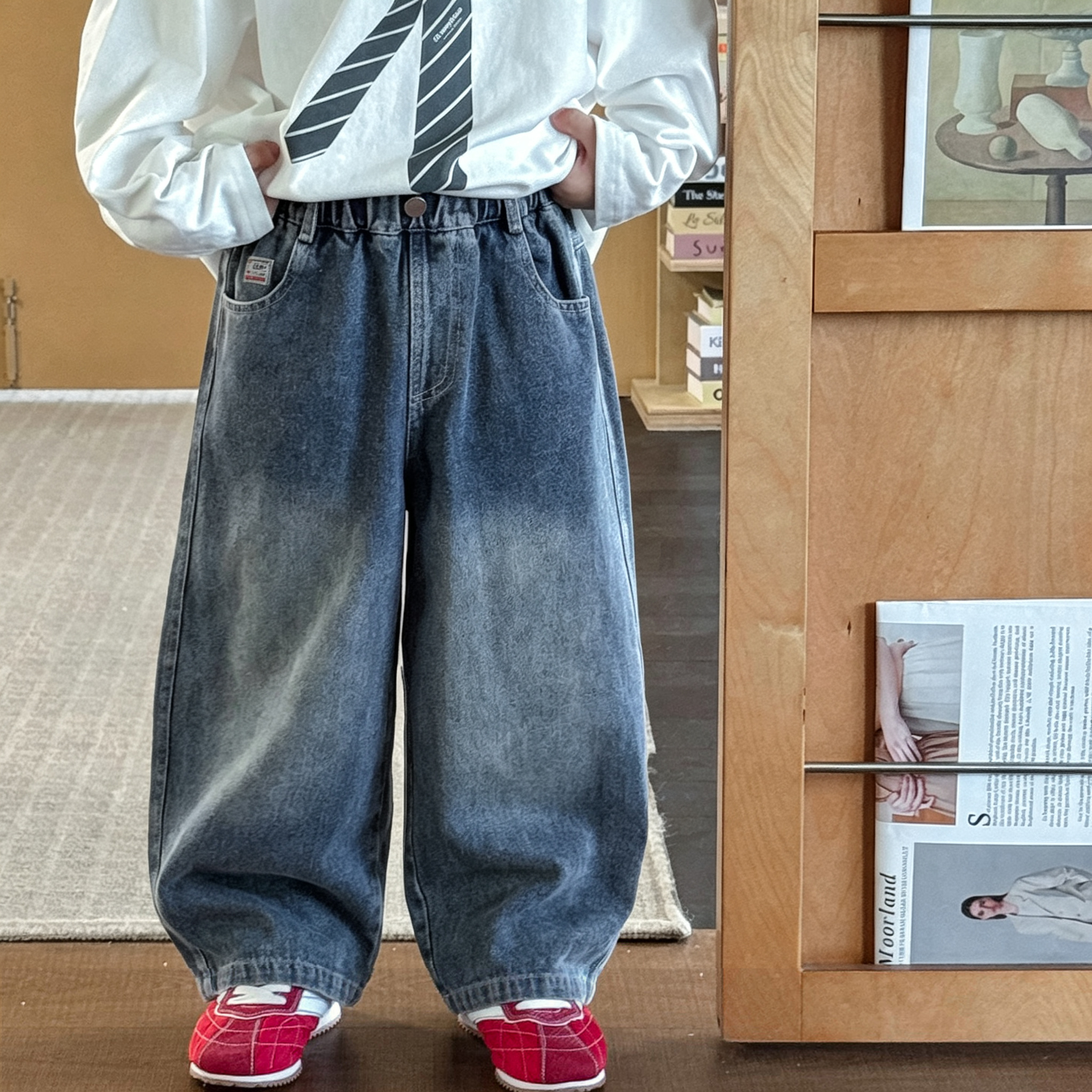 1071190142000 【90-160】パンツ 男の子 デニム カジュアル ゆったり - 画像 (1)