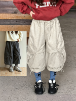 【100-170】パンツ 女の子 ゆったり 無地 ウォッシュド