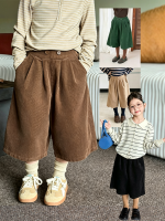 【100-170】パンツ 女の子 コーデュロイ レトロ ゆるさ