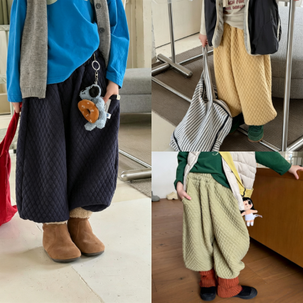 【80-130】パンツ 女の子 ダイヤモンド 暖かい
