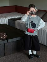 【100-170】ベスト 女の子 ネコ ジャカード かわいい - 画像 (4)