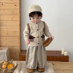 【73-120】カーディガンorパンツ 男の子 ジャカード かわいい