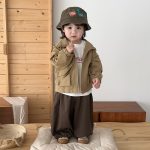【73-120】トップスorパンツ 男の子 防風 フード付き カジュアル - 画像 (4)